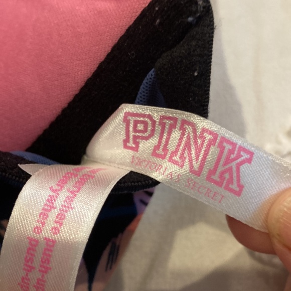 Pink wear everywhere push up black floral strappy racerback size 36DD! - Picture 5 of 7